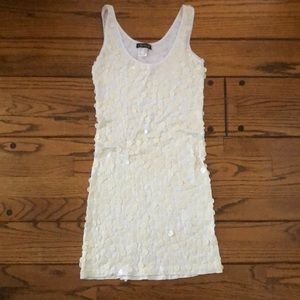 VENUS White Sequin Fitted Mini Dress